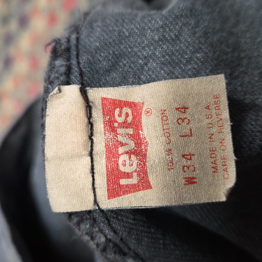 Men's Vintage 80s 501 Levi's Jeans 34x34 Gray Denim - Picture 7 of 9